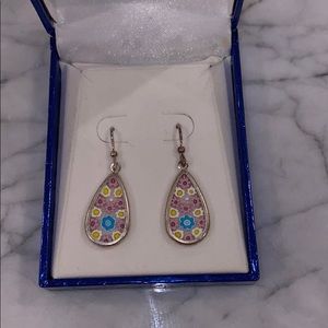 Sterling silver Murano glass pierced earrings